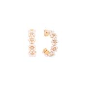 Tipperary Daisy Pink Pearl Hoop Cluster Gold Earrings