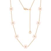 Tipperary Daisy Pink Pearl Necklace Gold