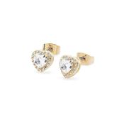 Tipperary Diamante Heart Gold Earrings