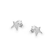 Tipperary Double Star Earrings Silver
