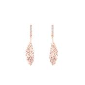 Tipperary Feather isDrop Earrings Inset With Clear CZ