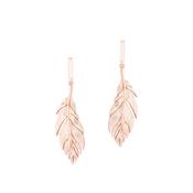 Tipperary Feather Simple Drop Earrings Rose Gold