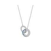 Tipperary Halo Night Interlocking Pendant Silver &amp; Blue