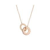 Tipperary Halo Sunset Interlocking Pendant Rose Gold &amp; Pink