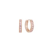 Tipperary Halo Sunset Mini Pink CZ Hoop Earrings Rose Gold