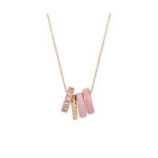Tipperary Halo Sunset Pendant Rose Gold &amp; Pink