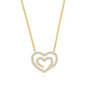 Tipperary Heart Pendant Gold Swirl Heart CZ Inset