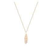 Tipperary Long Feather Pendant Inset With CZ Gold