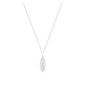 Tipperary Long Feather Pendant Inset With CZ Silver