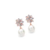 Maureen O’Hara Drop Pearl Rose Gold Earrings