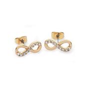 Tipperary Part Stone Set Infinity Stud Earrings Gold
