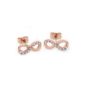 Tipperary Part Stone Set Infinity Stud Earrings Rose Gold image