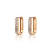 Tipperary Rectangular Gold Huggies Pave Set image