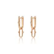Tipperary Rectangular Huggies Drop Gold Earrings image