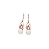 Tipperary Rose Gold Pink CZ Flame Drop Earrings image
