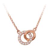Tipperary Rose Gold Polished &amp; Crystal Circle Pendant