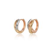 Tipperary Round Huggies Gold, Silver &amp; Rose Gold image