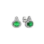 Tipperary Silver Classic Oval Emerald Stone Earrings image