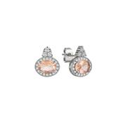 Tipperary Silver Classic Oval Pink Stone Earrings image