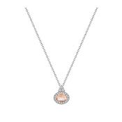 Tipperary Silver Classic Oval Pink Stone With Clear Surround Pendant image