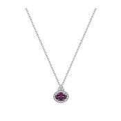 Tipperary Silver Classic Oval Purple Stone With Clear Surround Pendant image