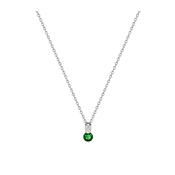 Tipperary Silver Classic Round Emerald Stone With Pave Bale Pendant