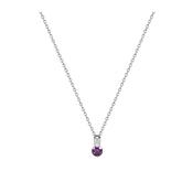 Tipperary Silver Classic Round Purple Stone With Pave Bale Pendant image
