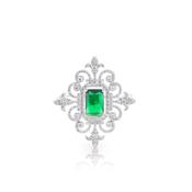 Tipperary Silver Emerald Brooch