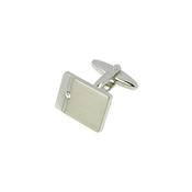 Tipperary Silver Horizontal Line Single Crystal Cufflink