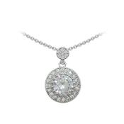Tipperary Silver Round Pendant Pave Set