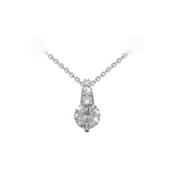 Tipperary Silver Round Stone Pendant With Pave Bale
