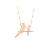 Tipperary Swallow Pendant Two Swallows At Rest - Gold