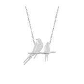 Tipperary Swallow Pendant Two Swallows at Rest - Silver image