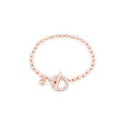 Tipperary T-Bar Ball Chain Circle CZ’S Rose Gold Bracelet image
