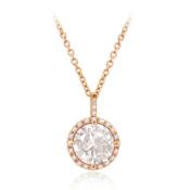 Tipperary Rose Gold Pendant Round With Lge Cz &amp; Pave image