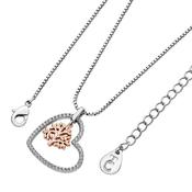 Tipperary Rose Gold Pave Heart Pendant With Floating Tree of Life image