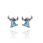 Disney Stitch Sterling Silver 3D Blue Enamel Earrings