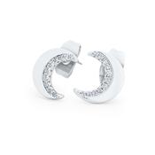Tipperary Half Moon Stud Silver Earrings