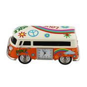 VW Miniature Clock Orange Camper Van