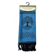 Pashmina Blue Scarf With Tree of Life image