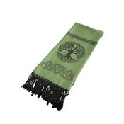 Pashmina Scarf with Tree of Life Green