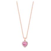 Tipperary Pink Heart Pendant Rose Gold