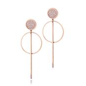 Romi Rose Gold Pavé Hoop &amp; Stem Earrings