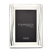 Satin Silver-Plated Photo Frame Shiny Wavy Design 4" x 6"