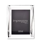 Satin Silver-Plated Photo Frame Shiny Wavy Design 6" x 8"