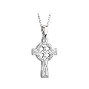 Solvar Sterling Silver Engraved Celtic Cross Pendant