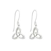 Solvar Sterling Silver Crystal Trinity Knot Drop Earrings image
