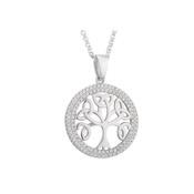 Solvar Sterling Silver Cubic Zirconia Tree of Life Necklace image