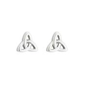 Solvar Sterling Silver Trinity Knot Stud Earrings