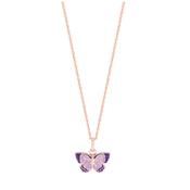 Tipperary Butterfly Purple &amp; Rose Gold Pendant